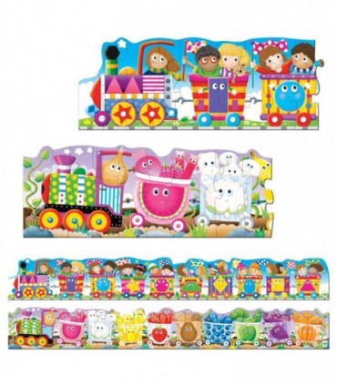 Set 2 Puzzle-Uri Trenul Urias Cu Culori Si Forme