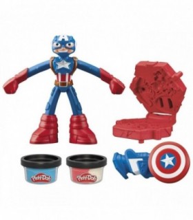Play-doh Marvel Figurina Flexibila Cu Accesorii Captain America 10cm