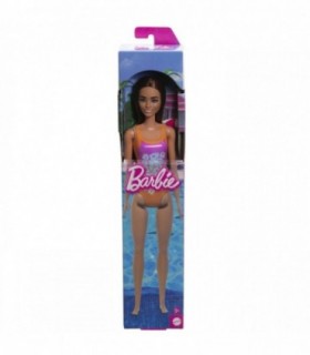Barbie Bruneta Cu Costum De Baie Inflorat