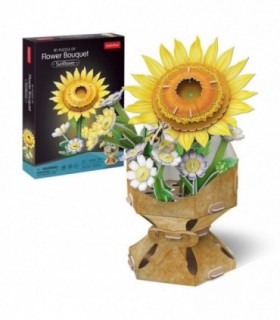 Puzzle 3D Buchet de Flori Floarea Soarelui, 102 Piese