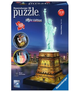 Puzzle 3D Luminos Statuia Libertatii, 108 Piese