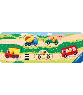 Puzzle Lemn Cu Vehicule, 5 Piese