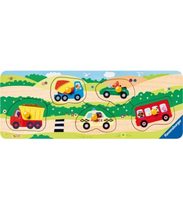 Puzzle Lemn Cu Vehicule, 5 Piese